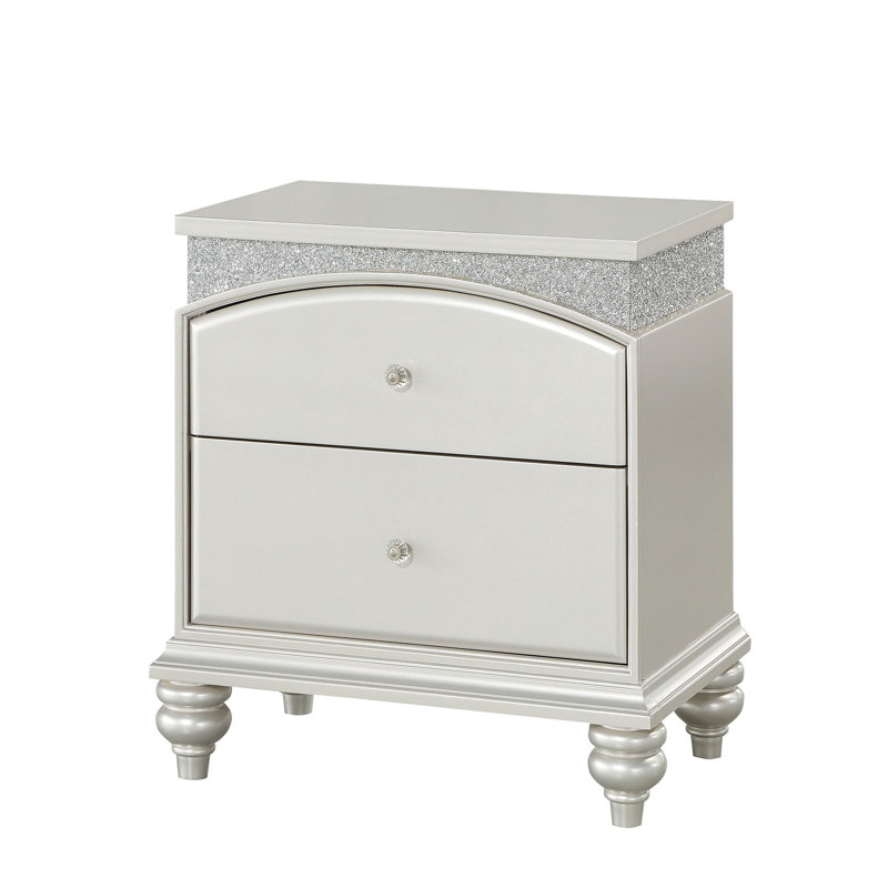 Table de chevet 2 tiroirs Platinum
