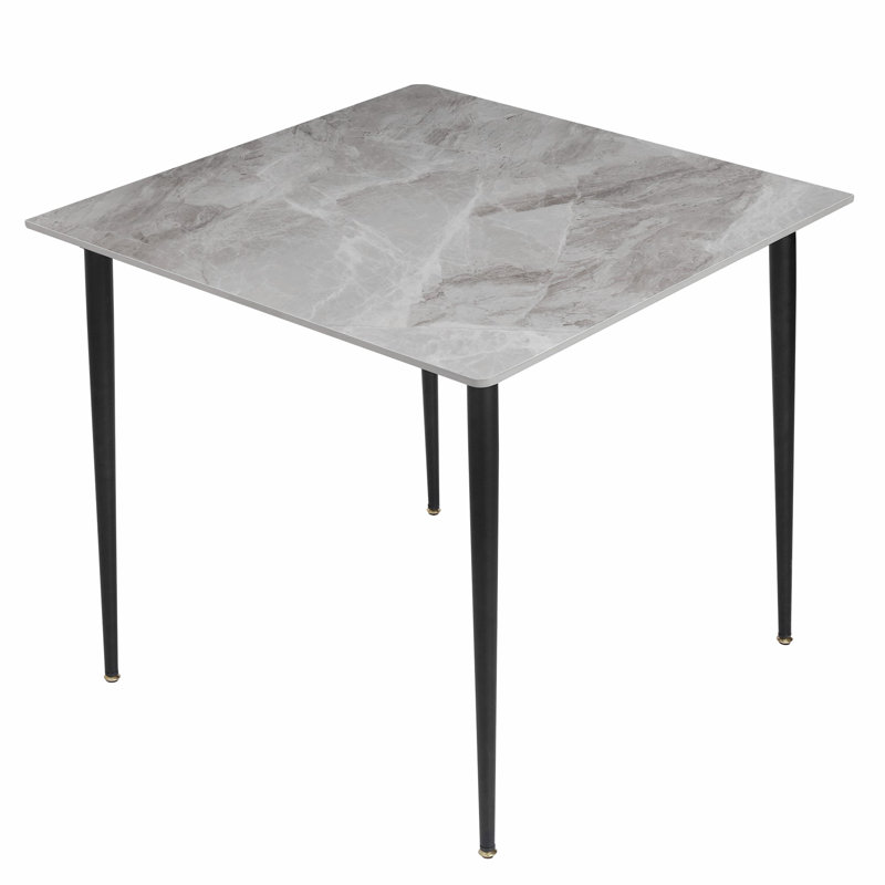 Table de salle à manger Annagh, Gris brillant, H 29,9 po x L 31,5 po x l 31,5 po
