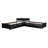 L-Shaped Platform Bed With Trundle And Drawers Linked With Built-In Desk-228327315