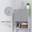 Armoire de rangement au-dessus de la toilette moderne, organisateur de salle de bain à double porte avec tablette intérieure réglable et tablette ouverte, gris