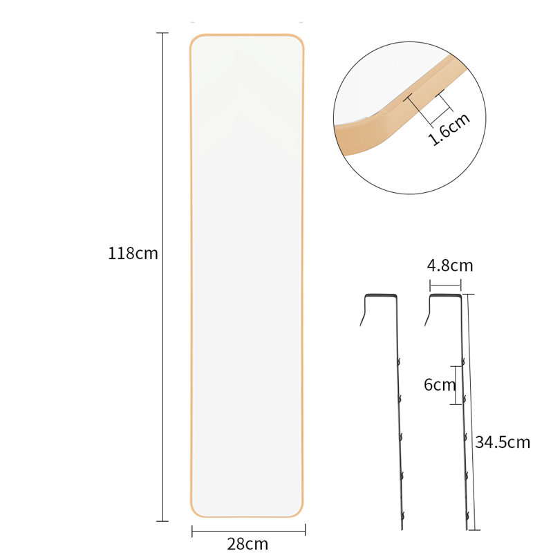 Metal Rectangle Mirror, Gold