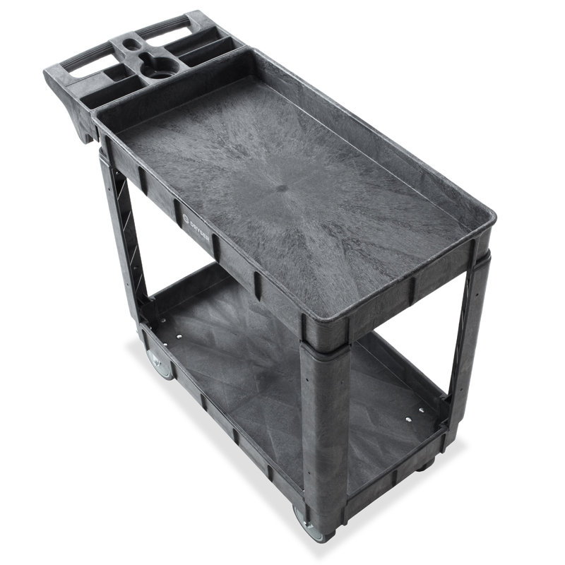 Dryser Heavy Duty Black Utility Service Cart with Wheels
