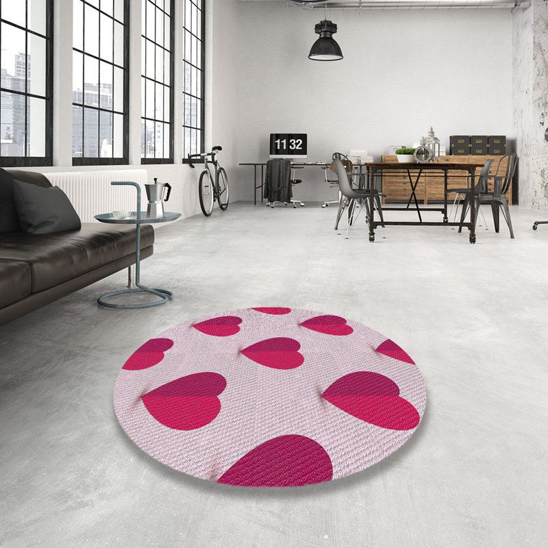 Tapis rose Hagan, Rond 3 pi