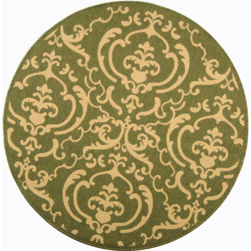 Arellanes Performance Oriental Indoor/Outdoor Area Rug, Round 5'3"