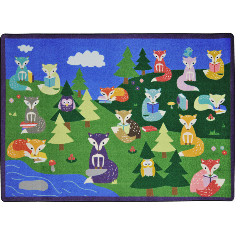Kid Essentials Foxy Readers Area Rug, Rectangle 7'8" x 10'9"