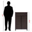 Armoire à chaussures moderne en bois brun foncé (haute)-1721756727