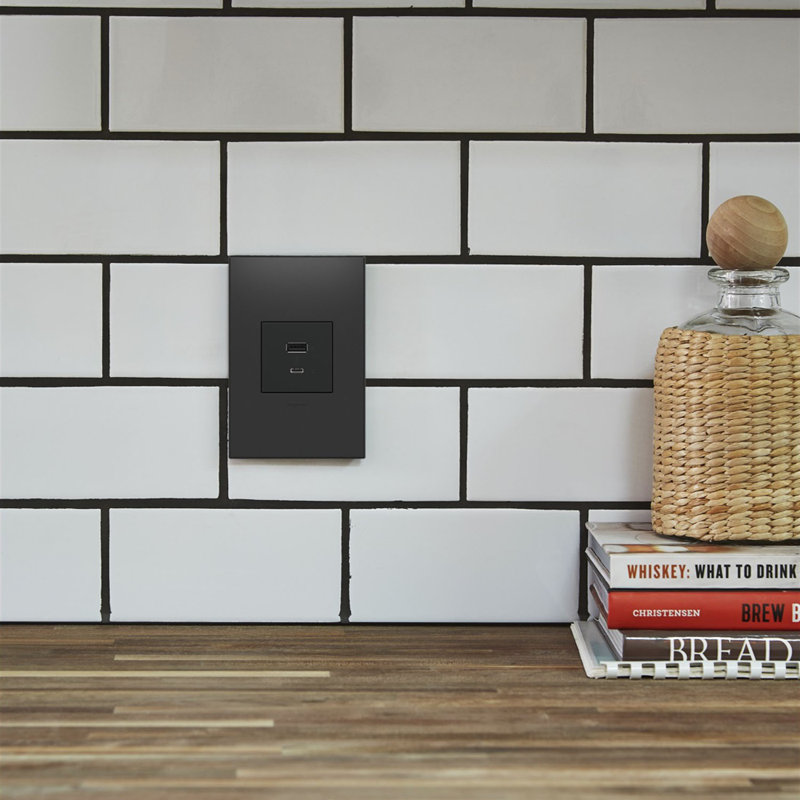 Prise de courant USB ultra rapide Adorne, Graphite