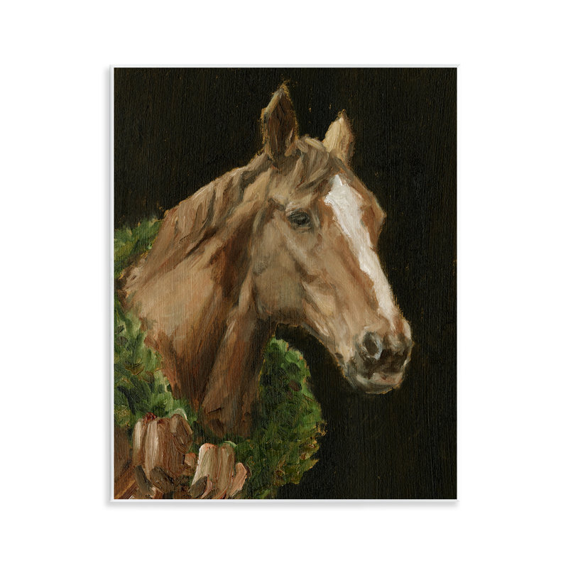 Art mural cheval avec couronne saisonnière, conception par Ethan Harper