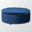 Repose-pieds rond en velours bleu royal Miralena, H 15 po x l 37,25 po x P 37,25 po-1616836031