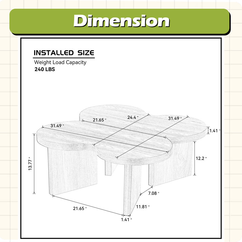 Table basse Modern Butterfly MDF, utilisée dans les salons, Noir