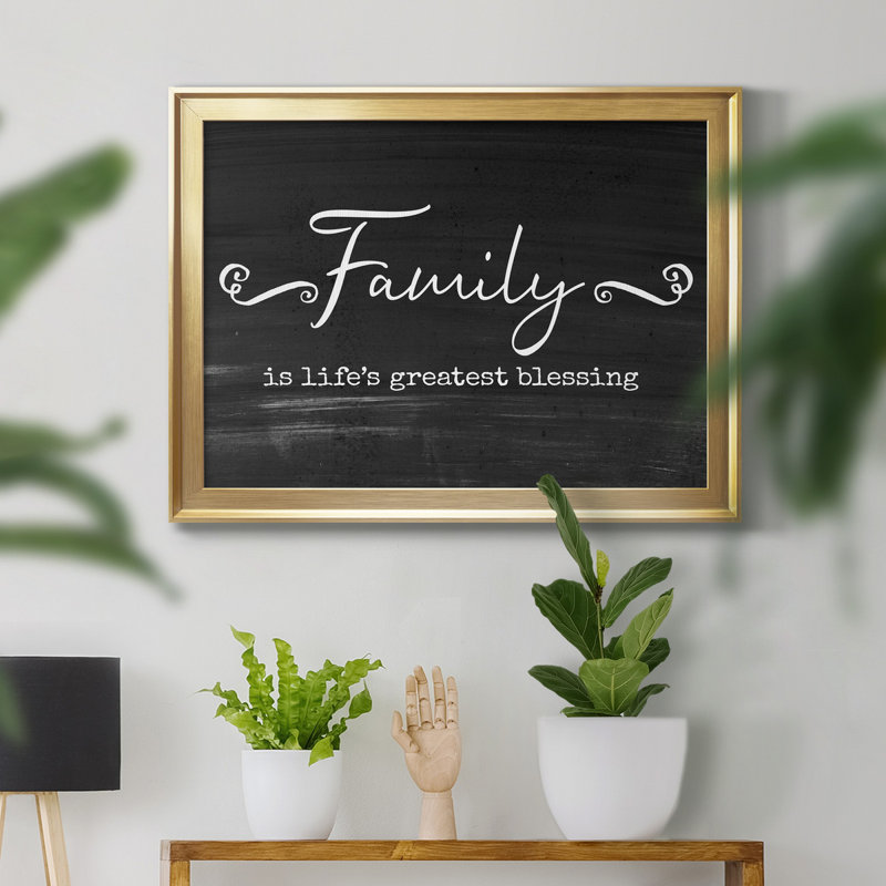 Greatest Blessing - Art textuel avec cadre photo, H 30,5 po x l 42,5 po x P 1,5 po, Toile avec cadre doré, Pas de tapis