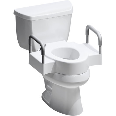 Rise 4.5" Raised Toilet Seat with Handles, Secure Riser for Seniors, Fits Round and Elongated