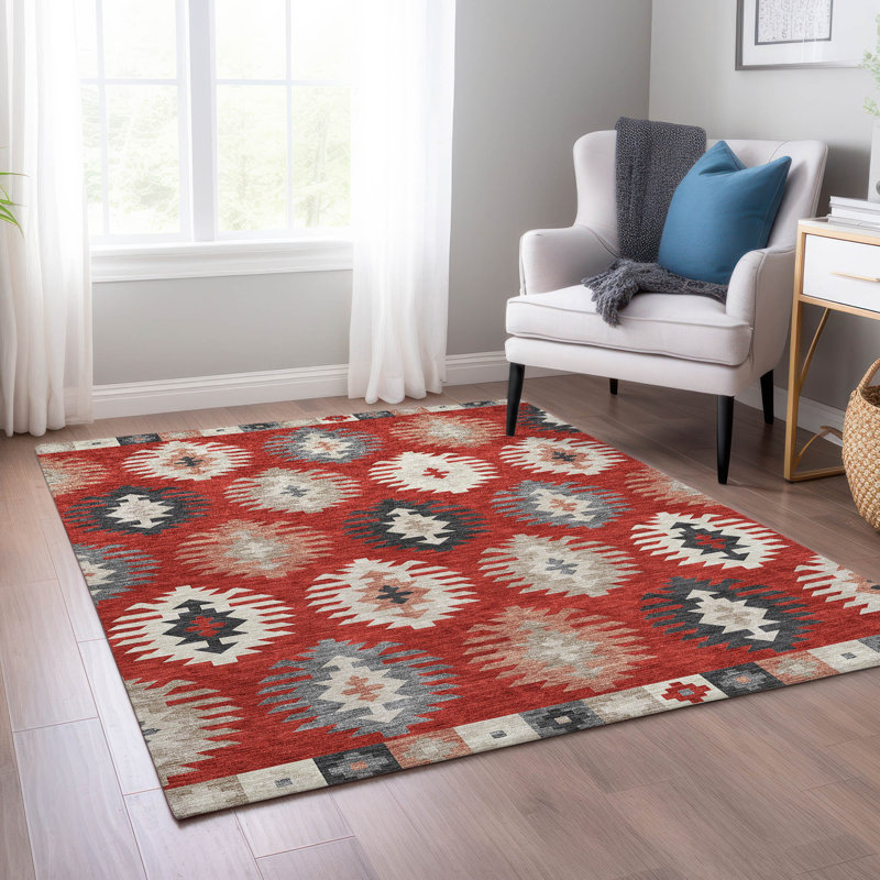 Chayden Washable Southwestern Indoor / Outdoor Rug, Rectangle 3' x 5'