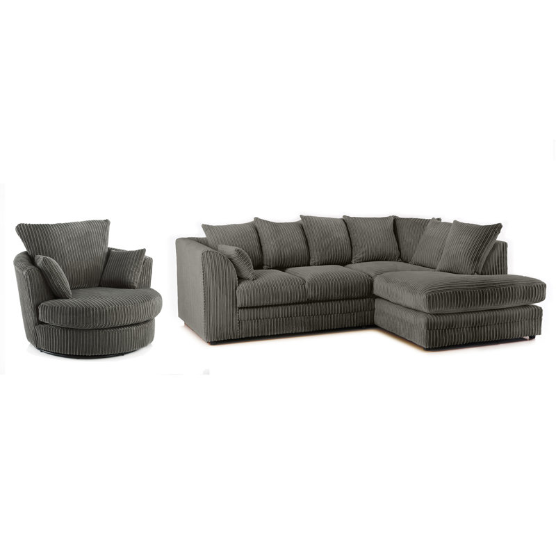 Moana 2 - Piece Living Room Set, Charcoal, Right Hand