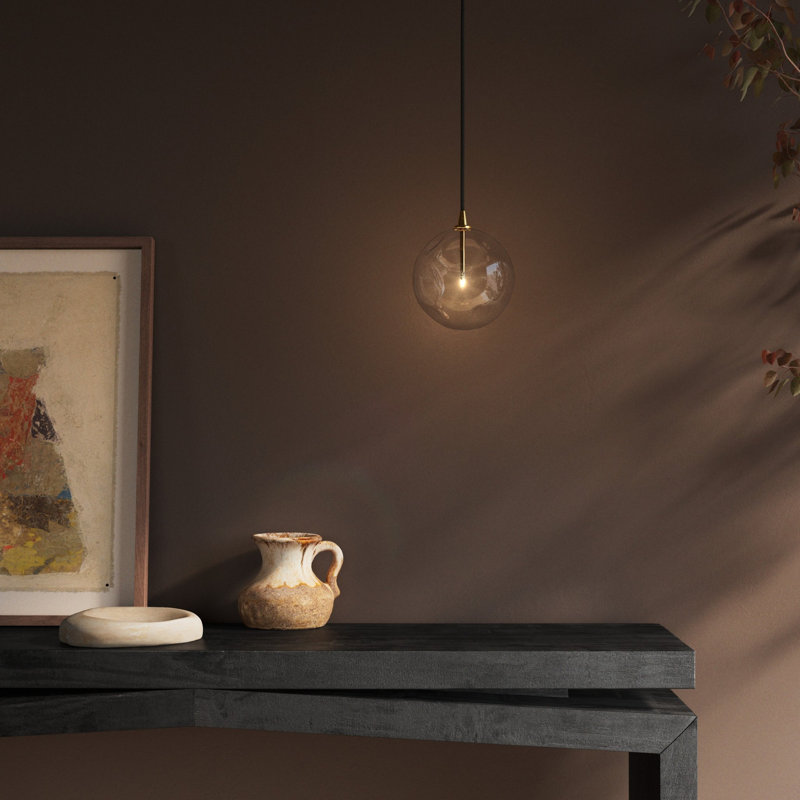 Jussica 1 - Light LED Pendant, 124" H x 7.75" W x 7.75" D, Black Gunmetal
