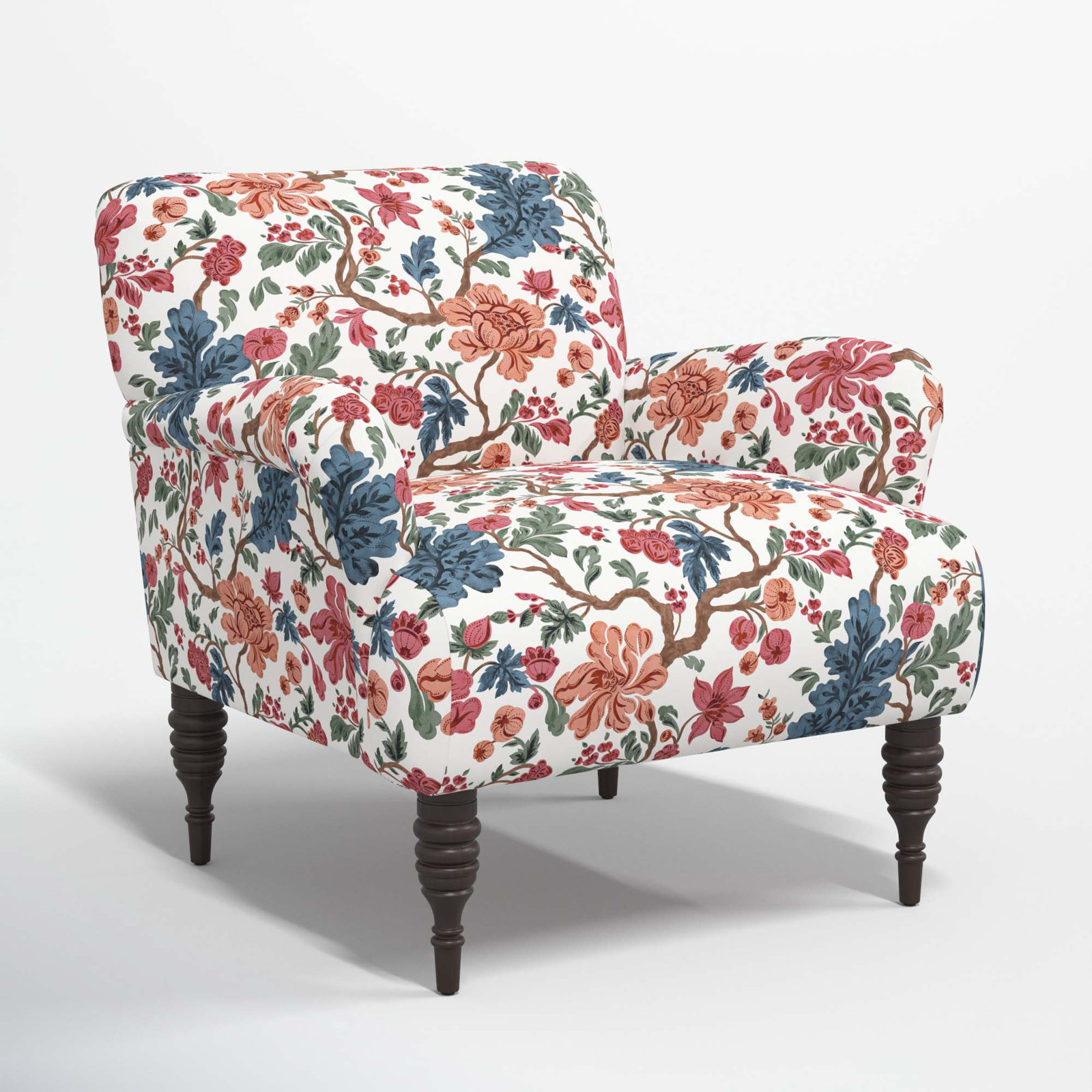 Allura Upholstered Armchair, Blockprint Multi