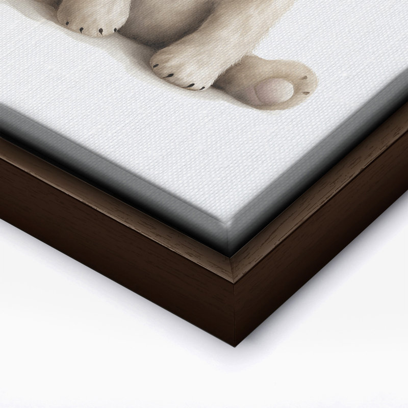 Bébé carlin en peluche, Canvas, 08"H x 10"W, Brown Framed