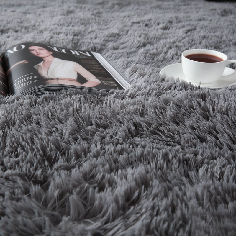 Soft Shag Area Rug for Bedroom Nursery,Gray, Rectangle 4' x 6'