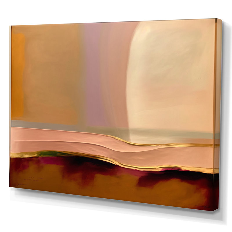 Earth Tone Mysteries III - Art mural abstrait sur toile, H 12 po x l 20 po x P 1 po, Toile tendue