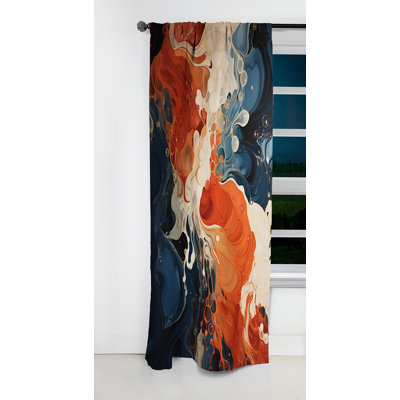 Auxier - Painting Curtain - Blackout Abstract Curtain - 1 Panels