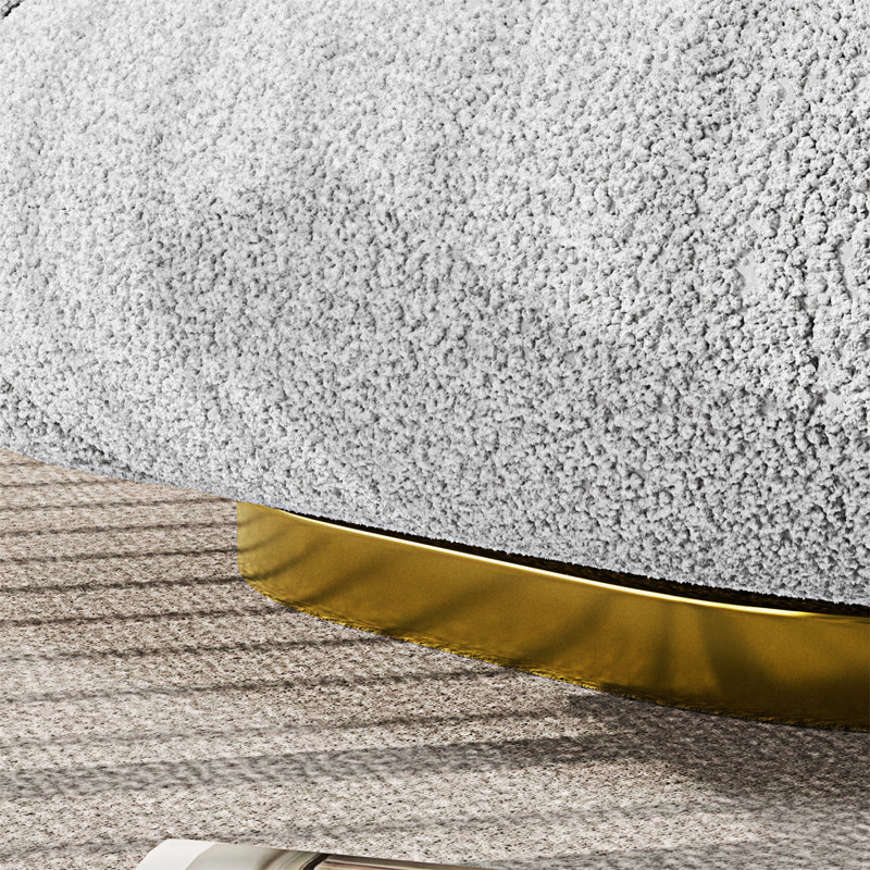 SWIVEL BARREL CHAIR,Living room chair,Bedroom chair with ergonomic curved back, White Velvet
