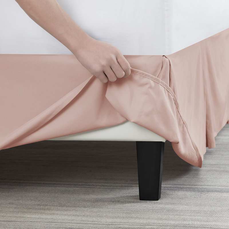Luxury Pleated 14" Bed Skirt, Full, Peach Beige