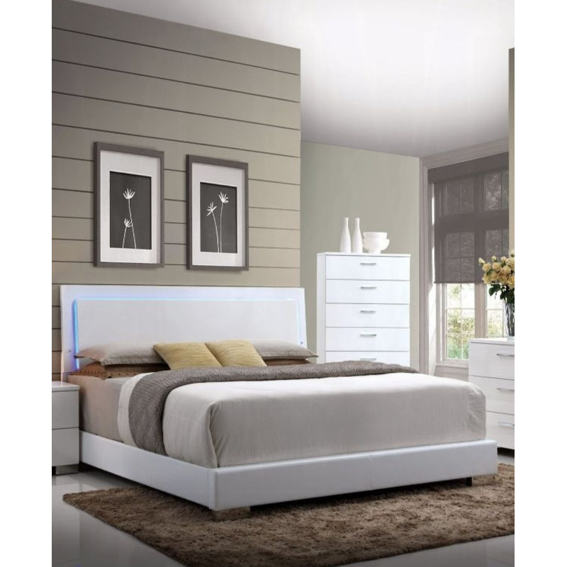 Lit standard en cuir Lorimar, Grand