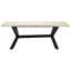 Arceneaux Solid Wood Top Metal Base Dining Table