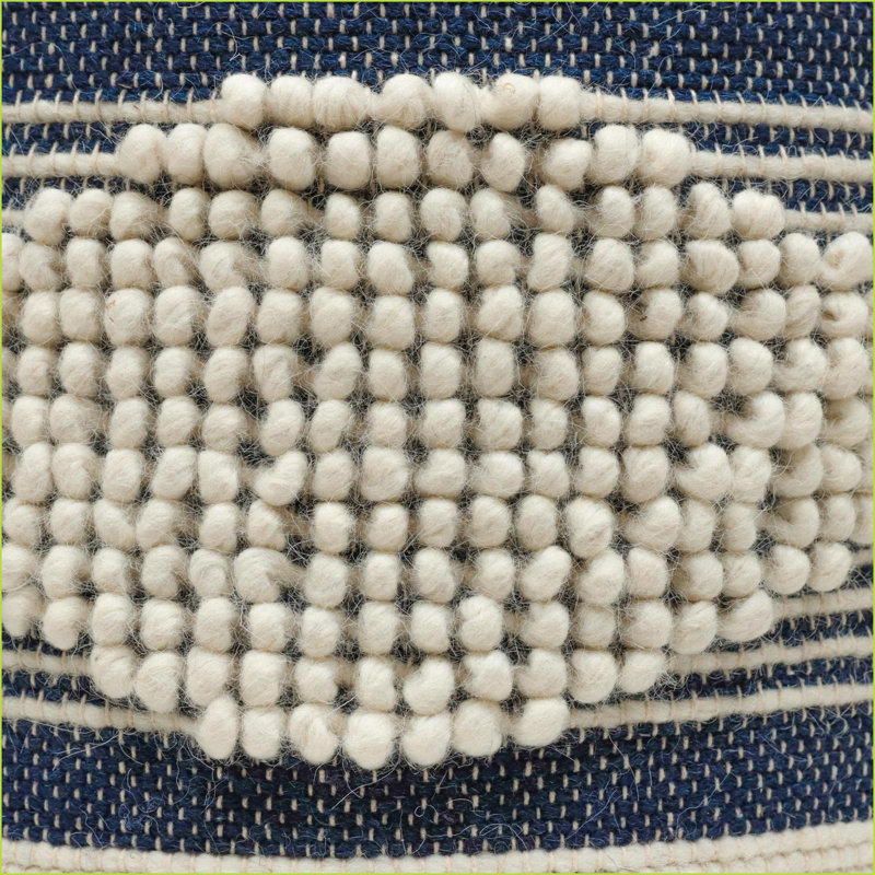 Pouf, Cylindrical Handcrafted | &amp; Teal 16x16 | Fabric | Teal, Teal