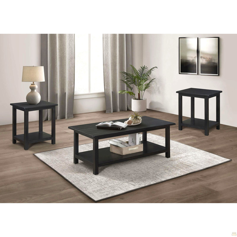 Ensemble de 3 tables basses et tables de bout