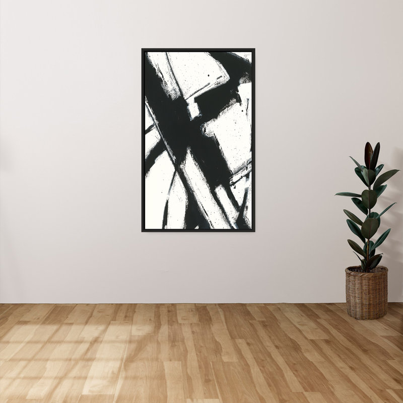 "Expression Abstract I White Crop" par Shirley Novak, reproduction sur toile dans un cadre flottant, H 33,5 po x l 21,5 po