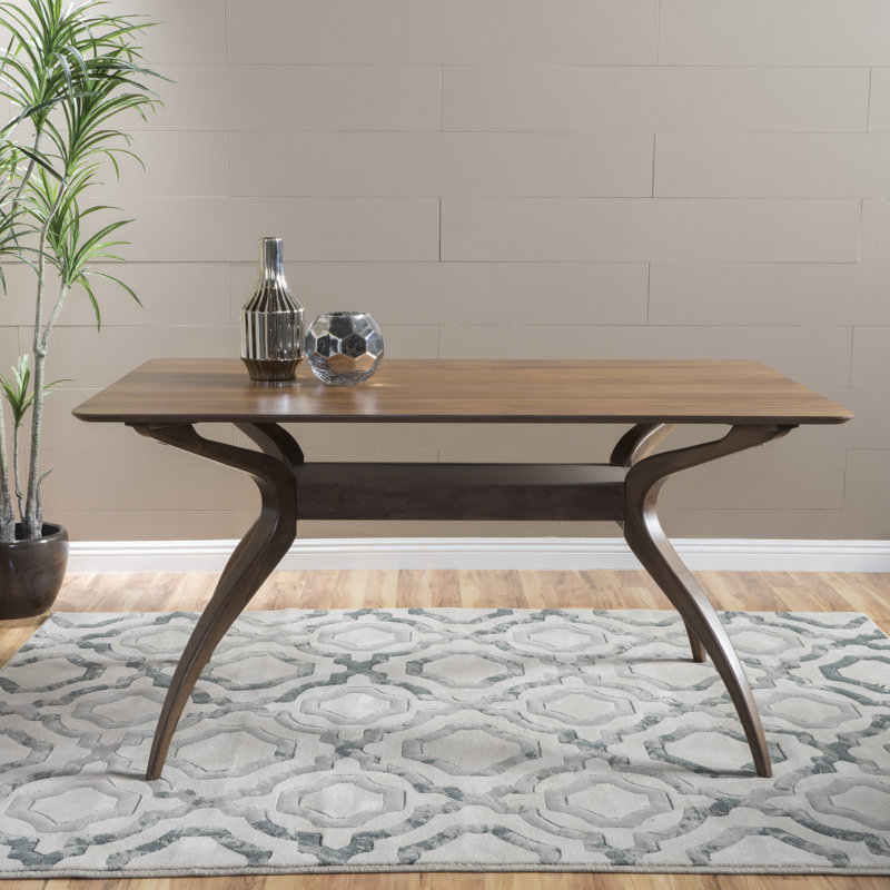 Blakeslee Solid Wood Base Dining Table, Natural Walnut