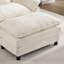 Fauteuils d'appoint modernes, fauteuil surdimensionné en chenille beige, structure en bois pour la maison