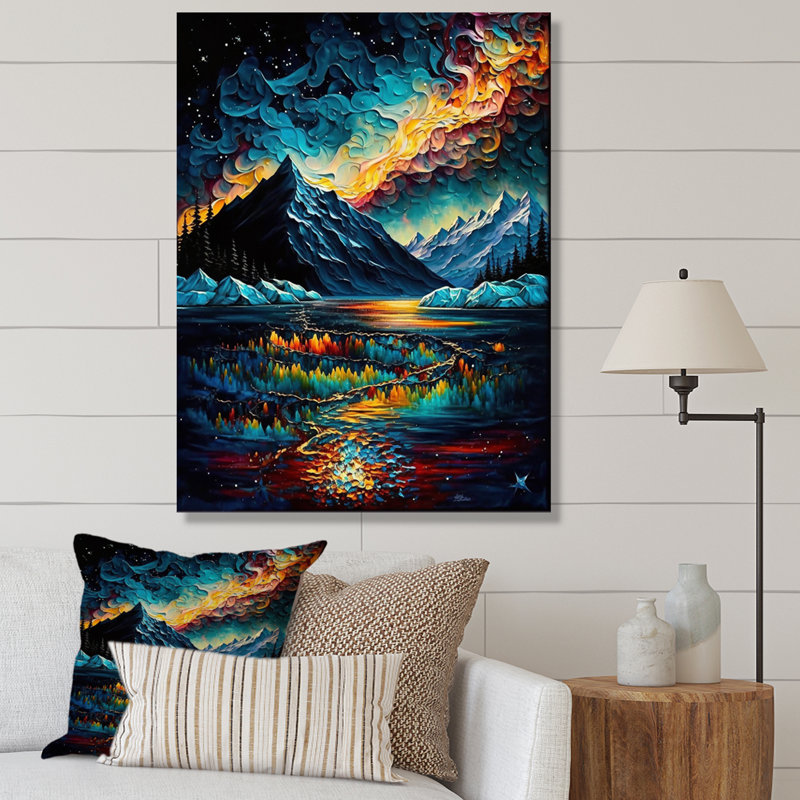 Paysage mystique de montagne arctique, H 20 po x l 12 po x P 1 po, Toile tendue
