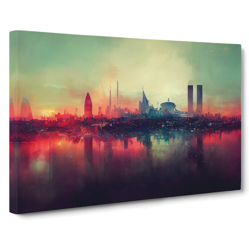 Dystopian London Skyline - Wrapped Canvas, 35cm H x 50cm W x 3cm D