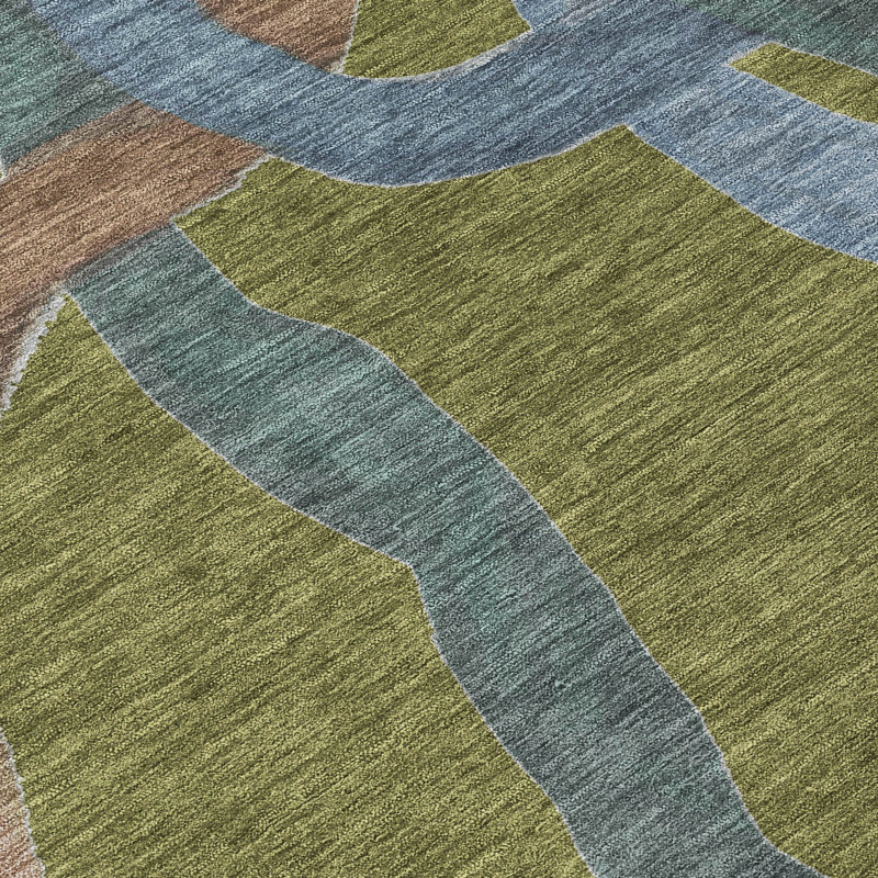 Tapis abstrait lavable à la machine intérieur / extérieur ACN2394 Chantille, Rectangle 2 pi 6 po x 3 pi 10 po
