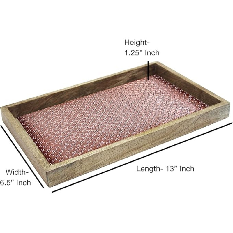 Plateau en bois et aluminium embossé pour meuble-lavabo, 13 po, Cuivre