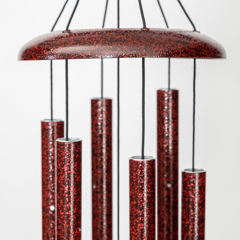 Ruby Splash Aluminum Wind Chime with Circular Design