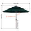 Parasol de marché à 3 niveaux en oléfine de 2,74 m (9 pi), avec inclinaison et levage à manivelle.-1392336066