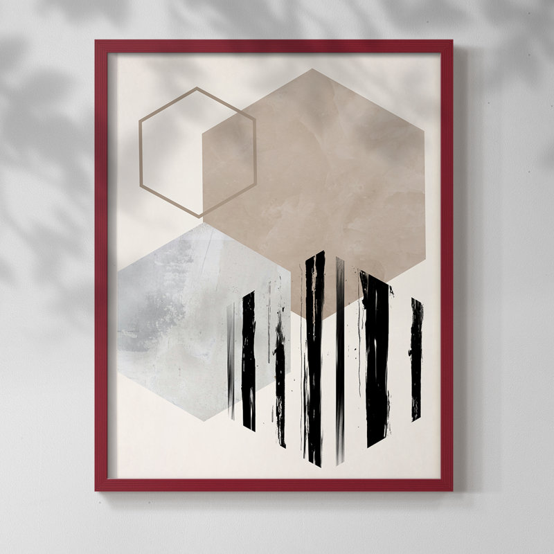 Hexagonal Display I Framed Print - Solid Wood