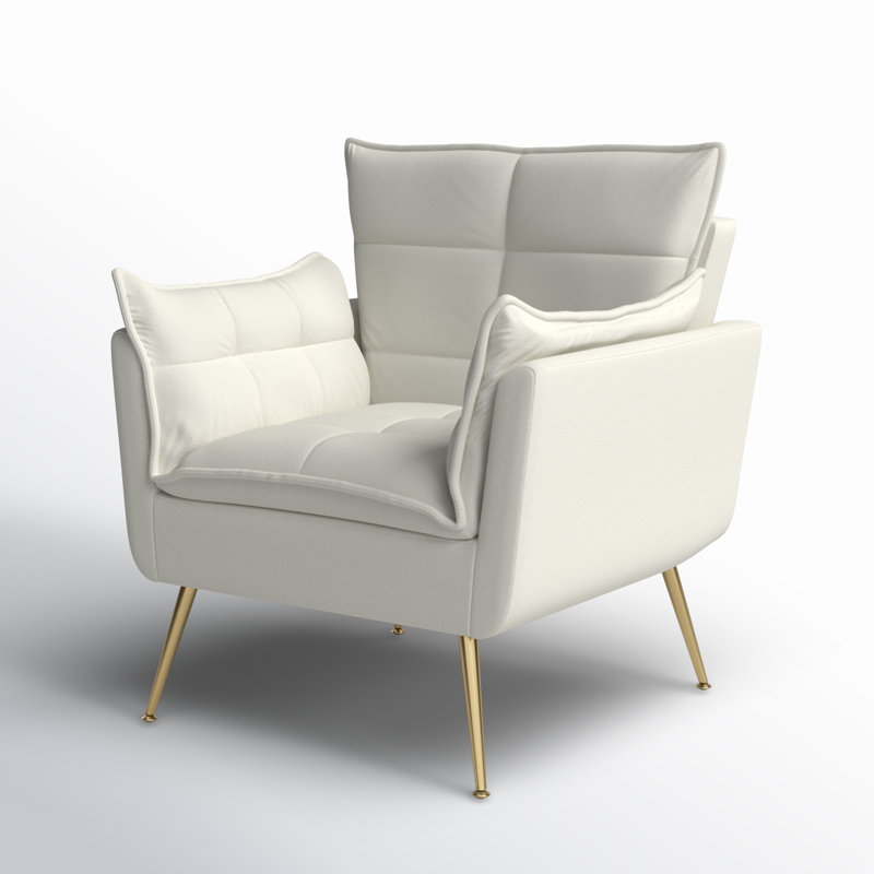 Fauteuil Toulouse, Velours ivoire