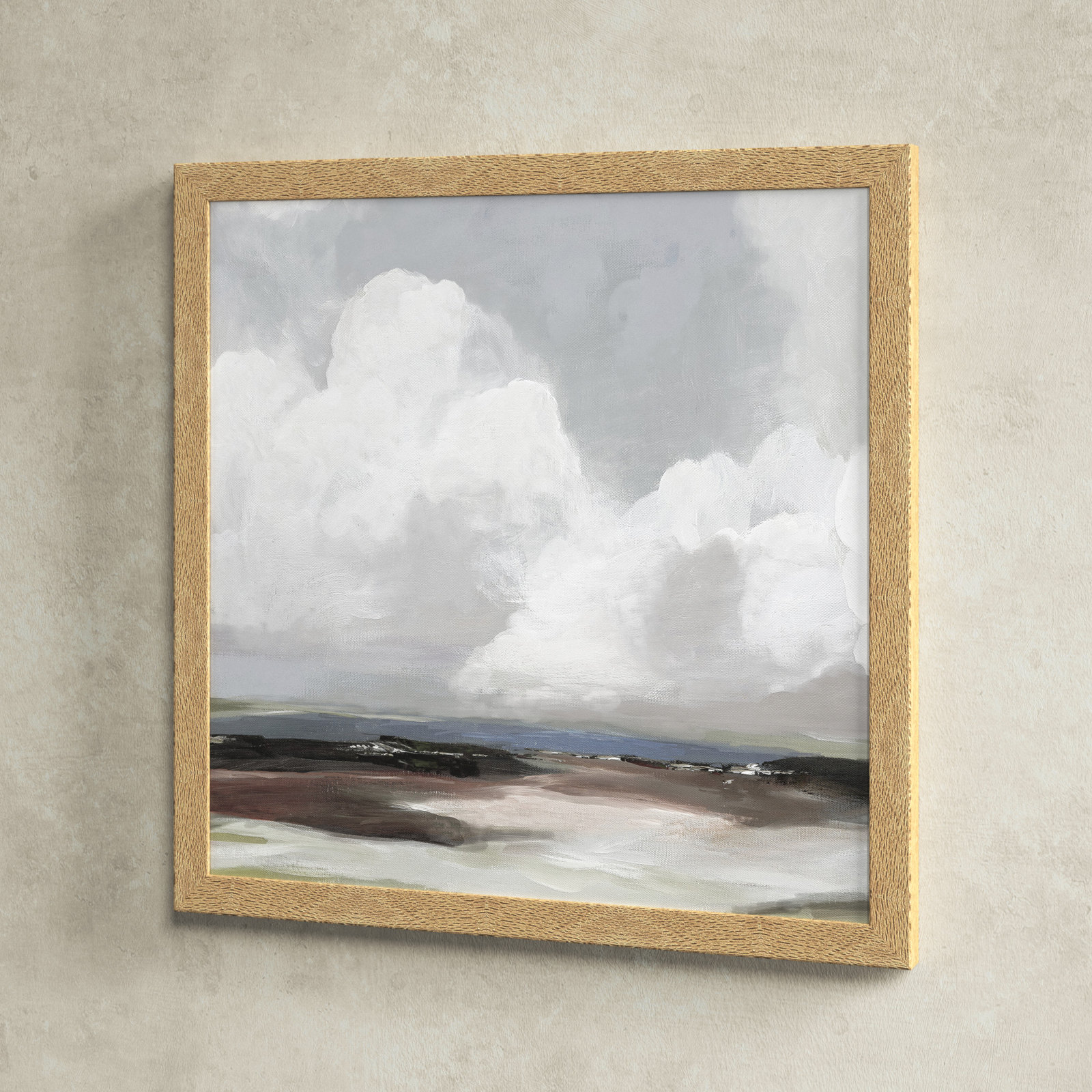 Avron "Morning Air" Painting, 24.5" H x 24.5" W x 1.12" D, Natural Framed