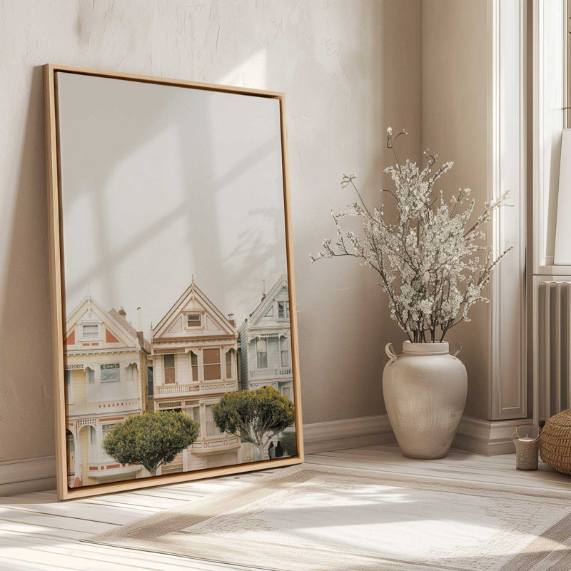Architectural Whimsy Stretched Canvas Print, Opaque White Floater Framed, 18.75" H x 12.75" W x 1.75" D