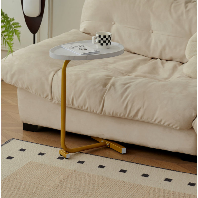 2-Pieces C-Shaped Side Table, C Shaped End Table, Side Table For Couch Bed, Small Side Table For Small Spaces