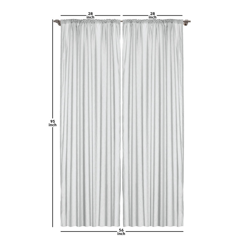 Pineapple Semi-Sheer Rod Pocket Curtain Panels, 28" x 95"