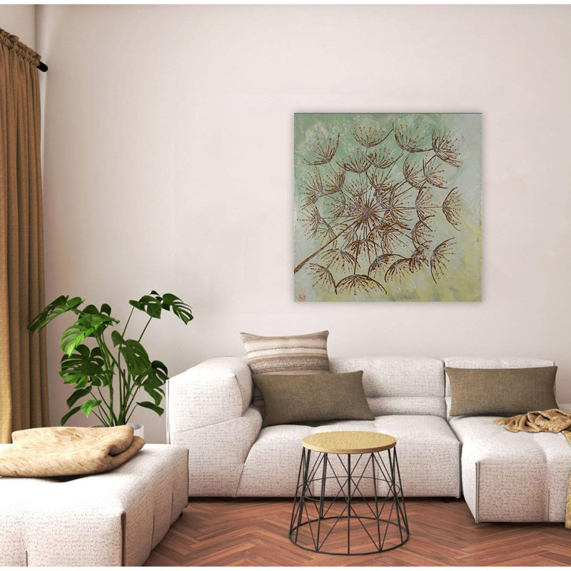 "Dreamy Dandelion", art mural sur toile, H 12 po x l 12 po, Toile tendue