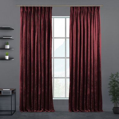 Velvet Semi Sheer Single Curtain Panel