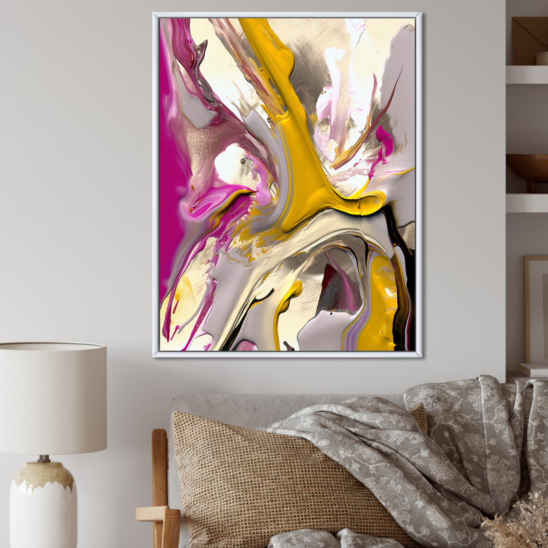 «Early Morning Grace Abstract Expressionism I», art abstrait sur toile, H 20 po x l 12 po x P 1 po, Cadre flottant blanc