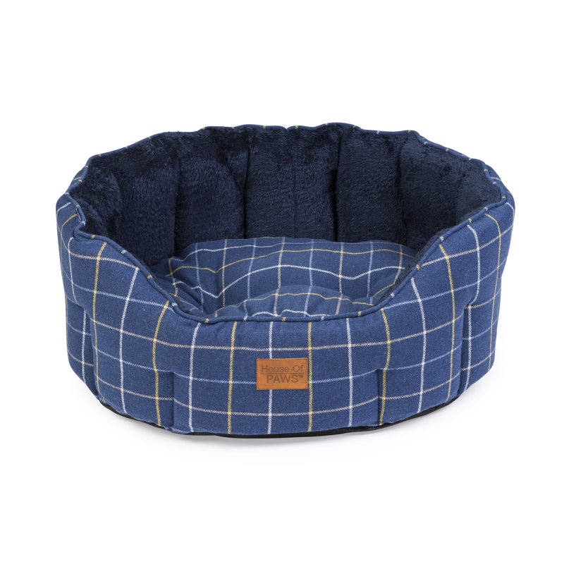 Navy Tweed Dog Bed, "Medium (12" H x 26" W x 28" D)"