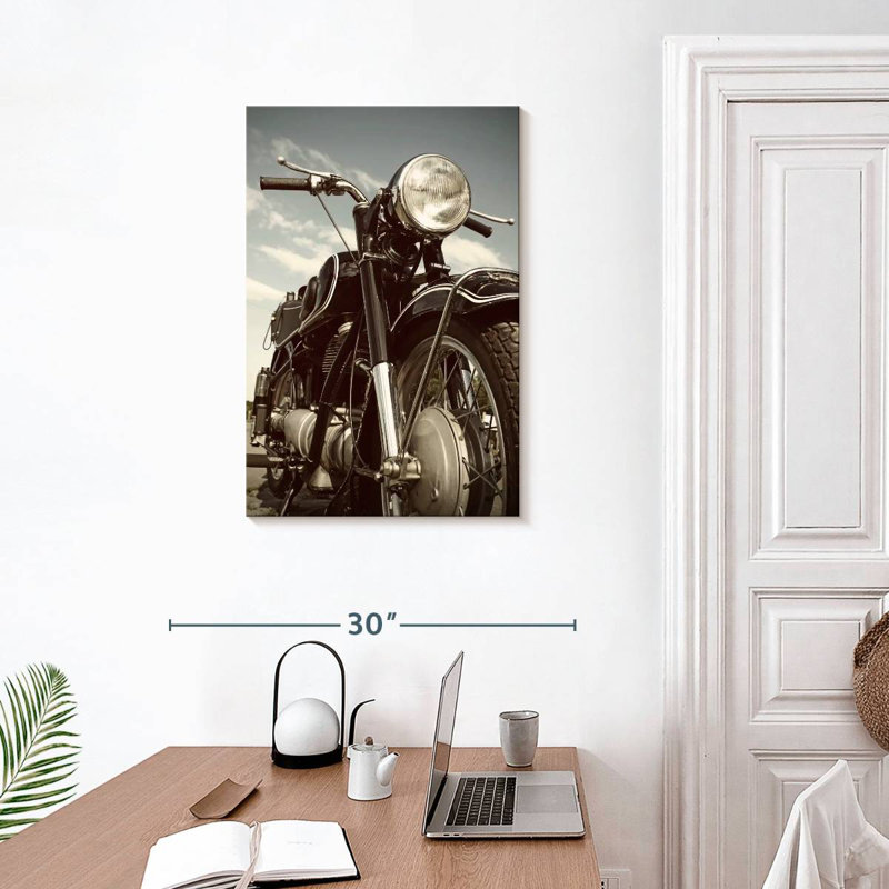 Motocyclette allemande Mehar, H 30 po x l 20 po
